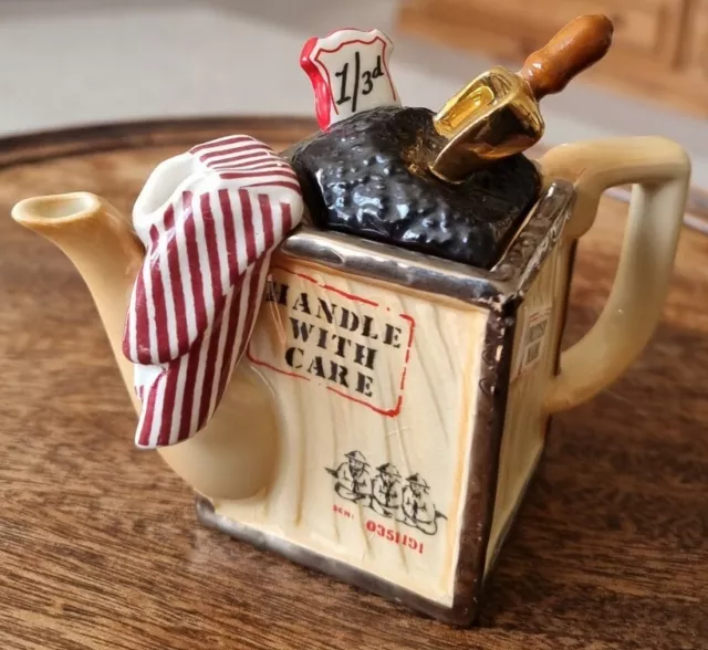 Vintage Paul Cardew England Miniature One Cup Tea Scoop Teapot