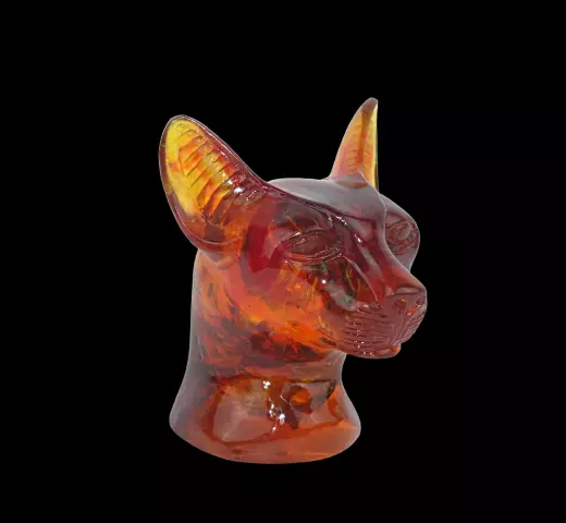 Égypte ancienne Rare Antique Statue d'Ambre Tête de Chat Bastet BC