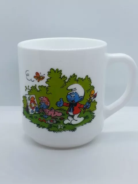 Mug tasse Les Schtroumpfs #5 Arcopal Benedictin ©Peyo 1984 IMPS -- Vintage --