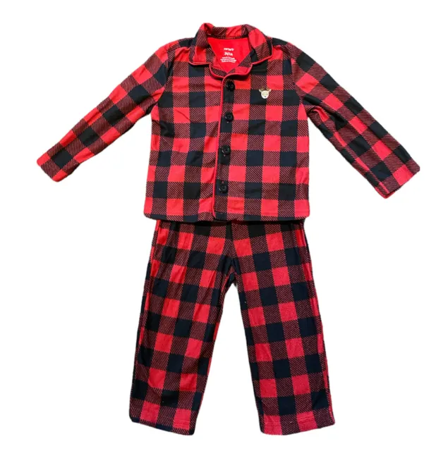 Carters Toddlers Red Black Checkered Pajamas pjs. Size 2T Soft Flannel 2 Pieces