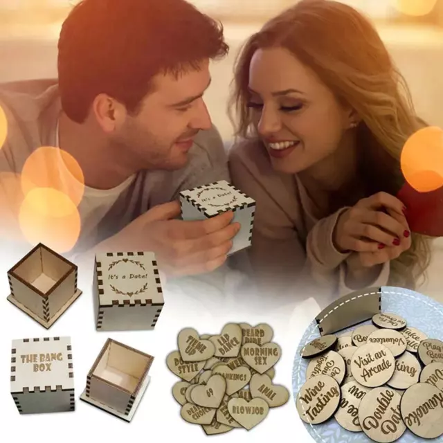 Couples Date Night Activity Funny Tokens Wooden Pleasure Cards Game GX I4M1