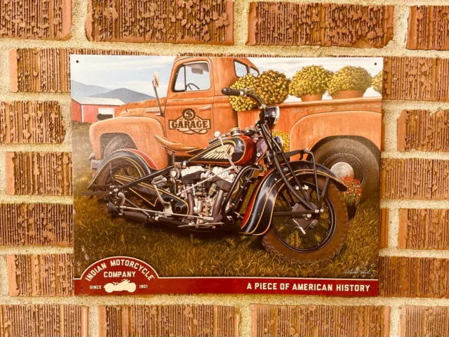 Jacobs - Indian Summer HOME/GARAGE TIN SIGN Vintage motorcycle harley 12.5x16"