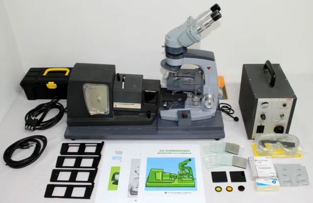 Rare American Optical AO Spencer 645 Fluorolume Fluorescence Microscope WORKING