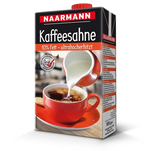 Panna da caffè Naarmann 10% grassi pronta da servire trattata termicamente cremosa 1000 ml
