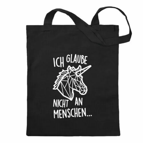 Licorne - Glaube Pas À Sac en Coton Toile Sac à Bandoulière Long Anse