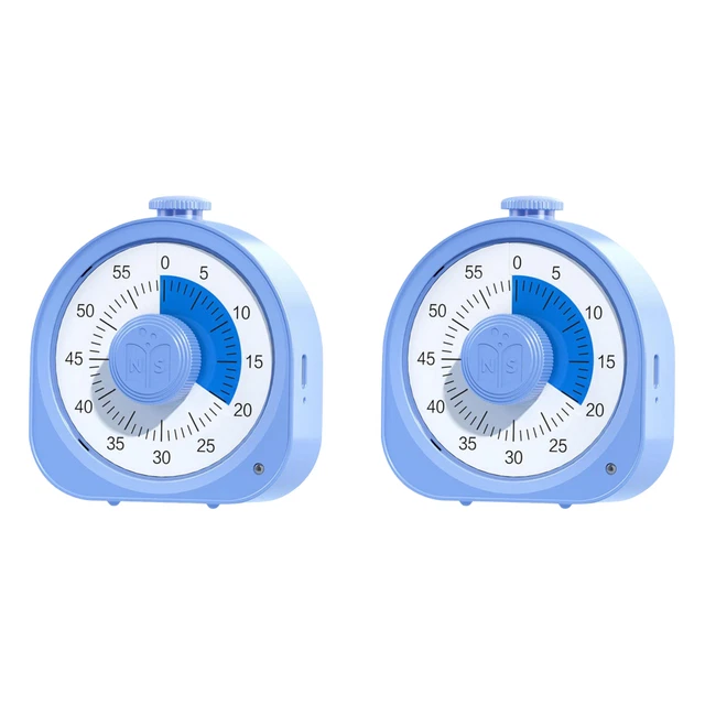 Temporizador de aprendizaje, 60 minutos, herramienta de gestión del tiempo cuenta atrás para la cocina (azul)