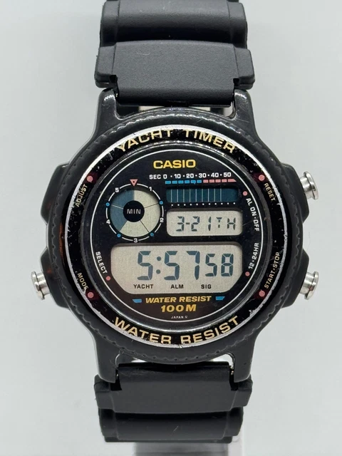 希少激レア 美品 可動品 CASIO TRW-31 Vintage Casio Trw-31 Yacht Timer Alarm Chrono LCD Watch Qw
