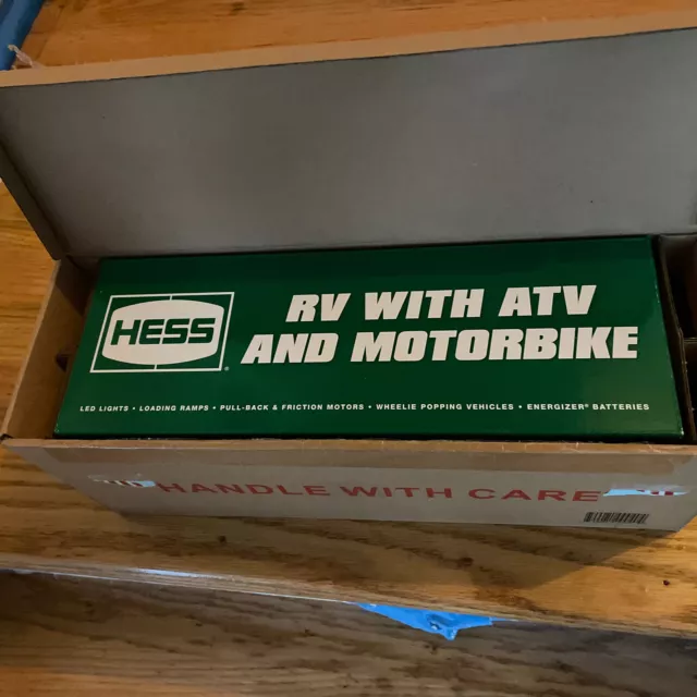 Hess 2018 Toy Truck - RV with ATV and Motorbike  Lights Loading Ramp New In Box