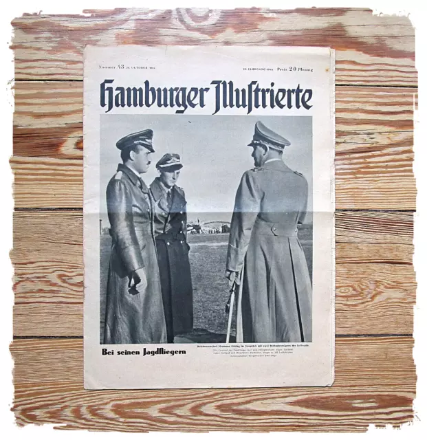 "Hamburger Illustrierte" Zeitung 26. Oktober 1944 - Jagdflieger Feuerland Ballon