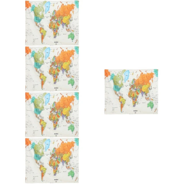 5x Colorfast Widely- Ornamental world map aesthetic tapestry for Gift Option