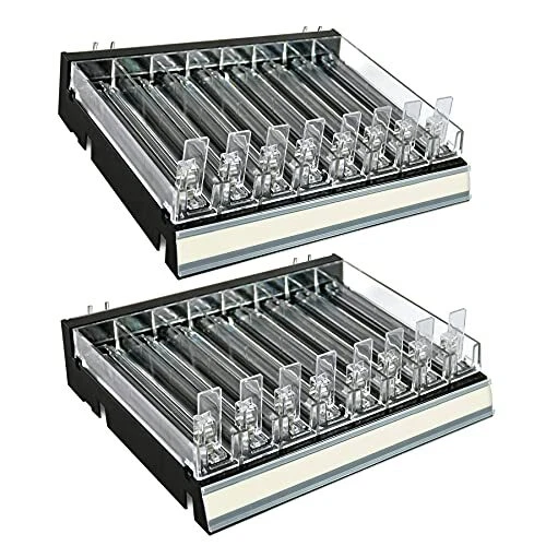 Azar Displays 225830-8COMP-BLK 8 Compartment Divider Bin Cosmetic Tray with P...