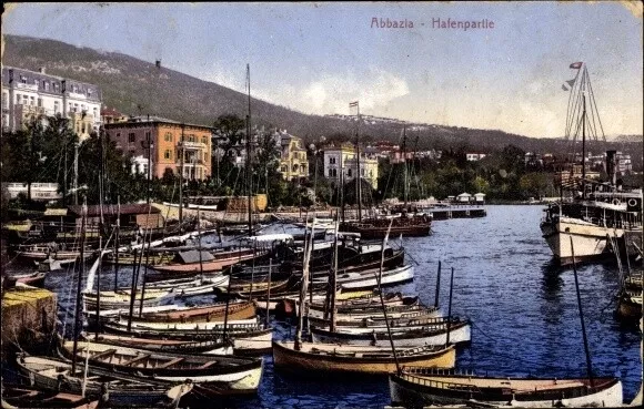 Ak Opatija Abbazia Kroatien, Hafen, Boote - 10583544