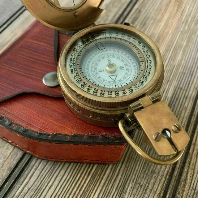 Fav Working Style Solid Brass WWII Gift Vintage handmade Military Pocket Compass