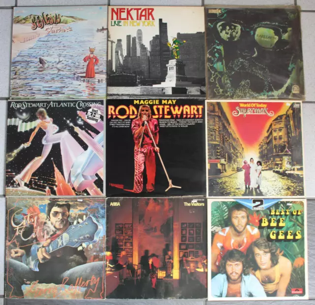 HE83) Schallplatten-Sammlung, 70er - 80er Jahre mit 46 Platten, Rock, Pop