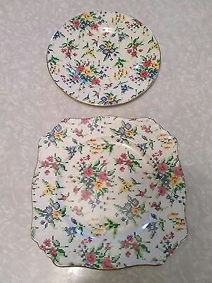 2, Royal Winton England, Queen Anne plates.