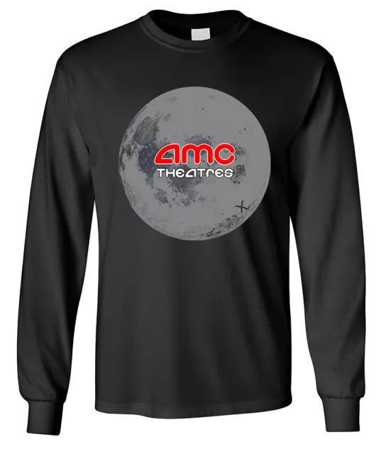 NWT AMC Theatres American Movie Theater Chain Moon Long Sleeve T-Shirt S-2XL