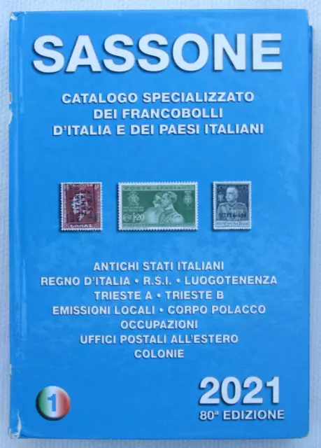 Catalogo SASSONE Specializzato Francobolli d'Italia e Paesi Ital. 2021 - Vol. 1