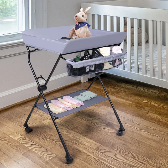 Baby Changing Table Portable Folding Diaper Station infant Nursery with/ Storage
