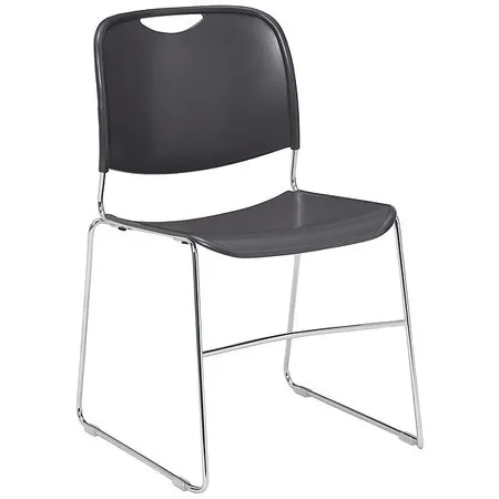 National Public Seating 8502 Stacking Chair, 8500 Series, Polypropylene Gray,
