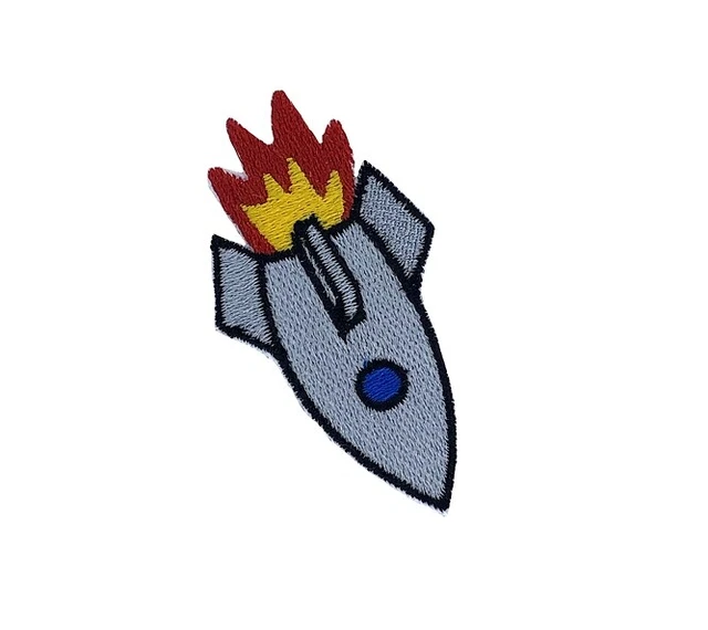 Patch aufnaher aufbugler applikation bügelbild Weltraumrakete Rakete