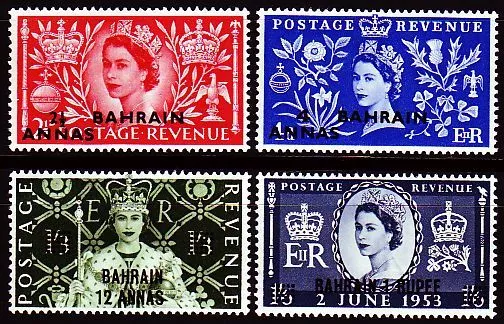 Bahrain 1953 ** Mi.89/92 SG#90/93 Krönung Coronation QEII