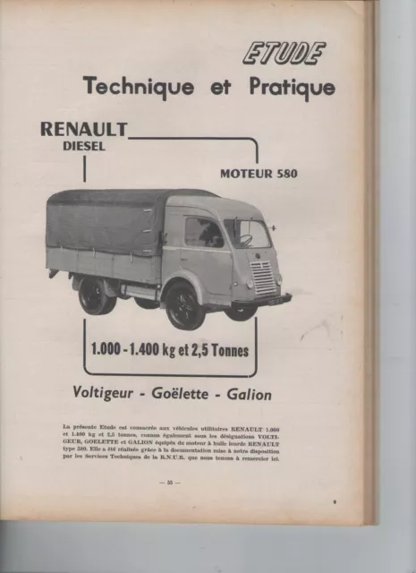 Renault 580 Utilitaire  Revue Technique Rta  N° 206  1963 2