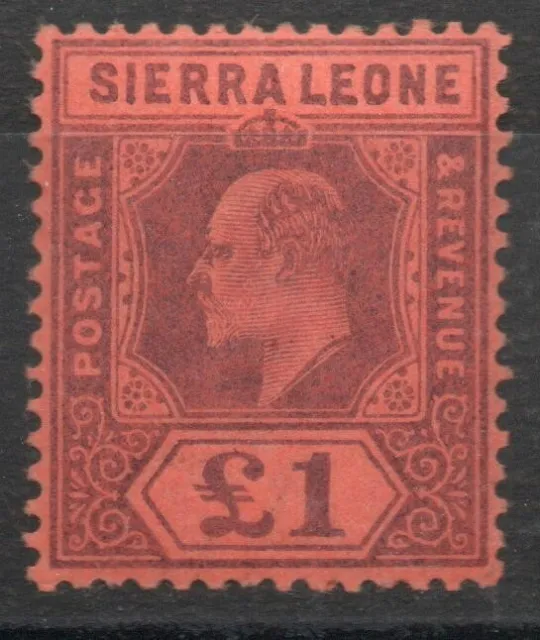 Sierra Leone Sg 85 1903 Ed Vii £1 Value + R.p.s. Certificate M/M