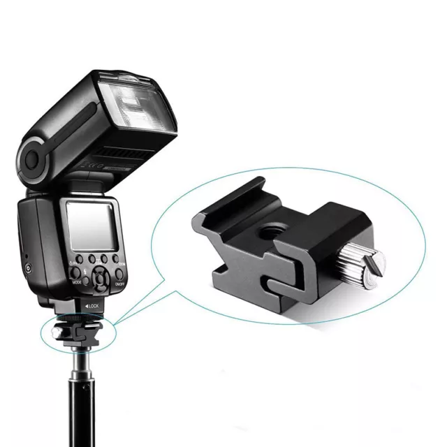 Adaptador de montaje de soporte de flash de metal para cámara con tornillo de 1/4 trípode para iluminar St_uk