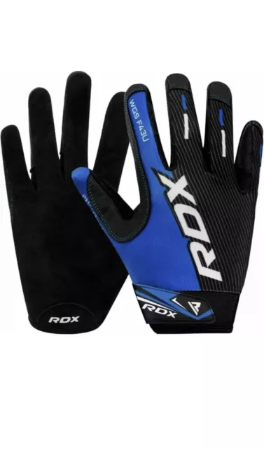 RDX Weight Lifting Gloves Gym Workout Training Fitness Cycling Medium Blue, 0LV