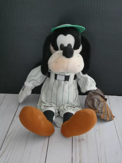 Vintage DISNEYLAND 16" GOOFY in Baseball Uniform PLUSH Toy Stuffed Walt Disney