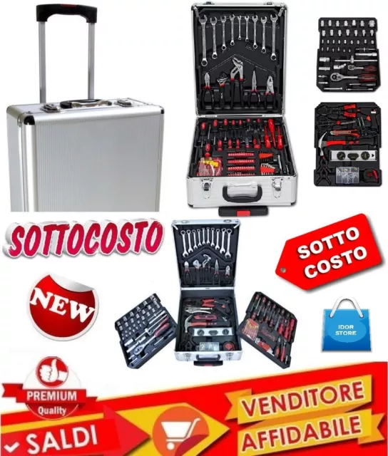 Cassetta Attrezzi Portautensili Set Lavoro Completa Valigia Trolley Kit Utensili