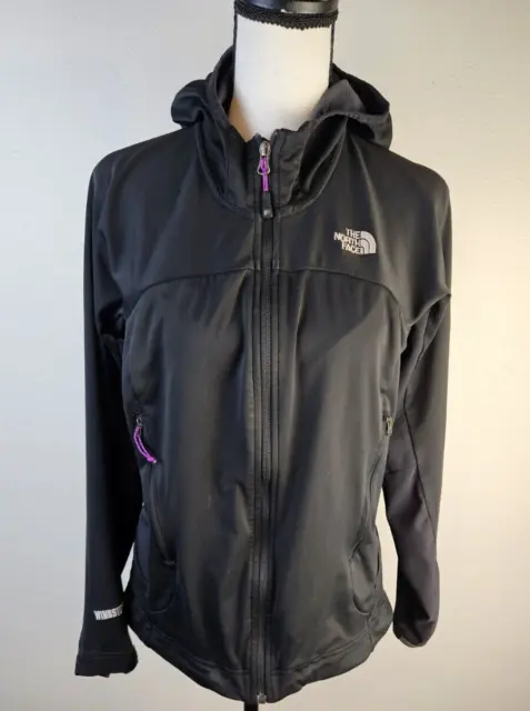 THE NORTH FACE Womens Black Softshell Hooded Summit Series Jacket Size ...