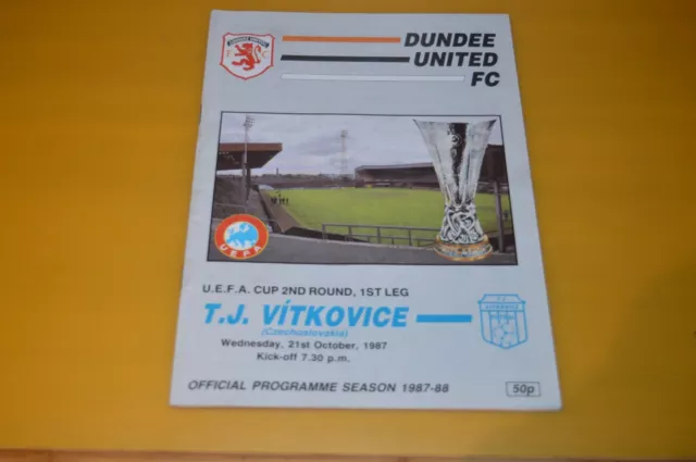 DUNDEE UTD v VITKOVICE OCT 1987 UEFA CUP