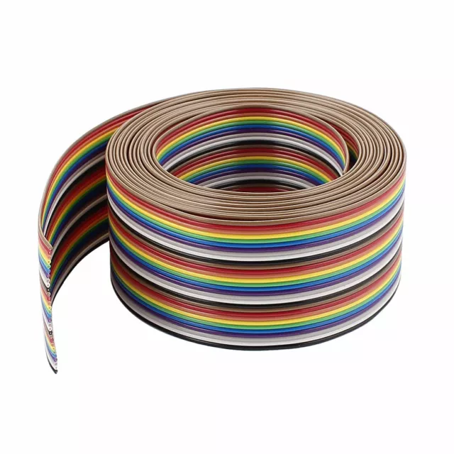 10ft 30Pin Conductor Rainbow Color Flat Ribbon Cable IDC Wire 1.27mm