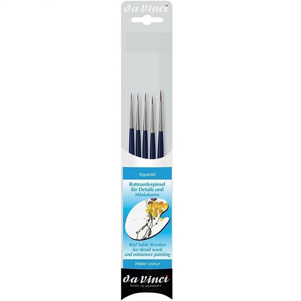 Set 5 pennelli in martora rossa DA VINCI - KIT 5257 - acquerello (5257)