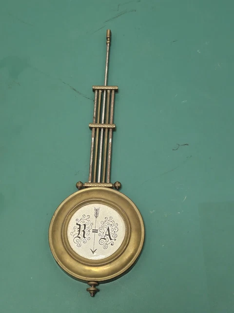 Balancier De Pendule Vintage Doré – Lentille 14,4 Cm – Pour Horloge Comtoise – 52 Cm