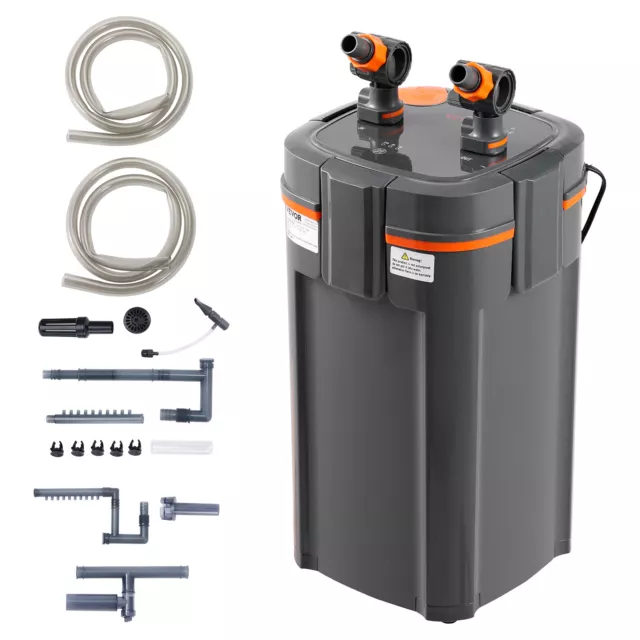 VEVOR 55 Gallon Aquarium Canister Filter 7w UV Sterilizer 225GPH Fish Tank Pump