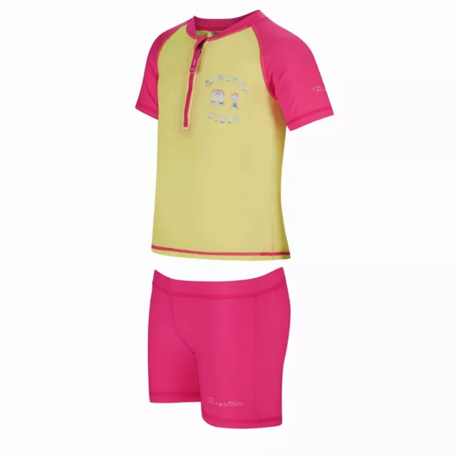 Regatta Wader Kids Swim Set Girls Boys Rash Vest Shorts UV Protection RRP £25