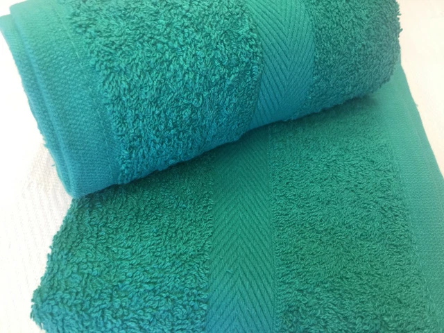 48 PIECES NEW GREEN SALON HAND TOWELS GYM DOBBY BORDER TOWELS 16X27 inches