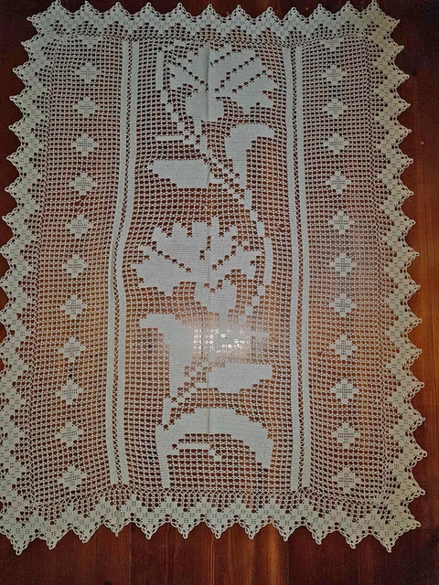 Dessus de lit ancien 200 X 240 Blanc Tissu - Vendu