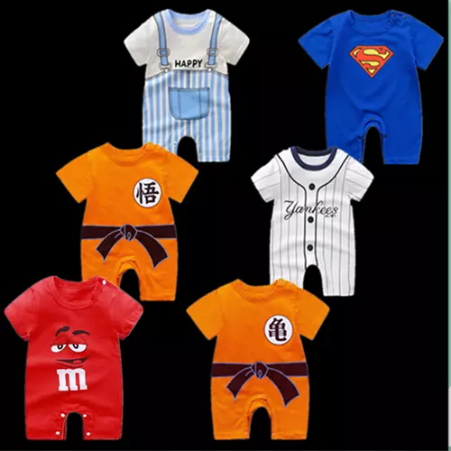 Newborn Baby Boys Girls Short Sleeve Romper Jumpsuit Bodysuit Clothes Outfits