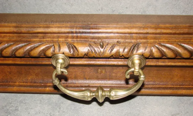 French Antique Large Hand Carved Architectural Drawer Front/Panel Solid Walnut 9