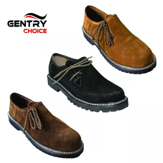 Mens Bavarian Leather Shoes Traditional German Shoes Outfit Oktoberfest Costume