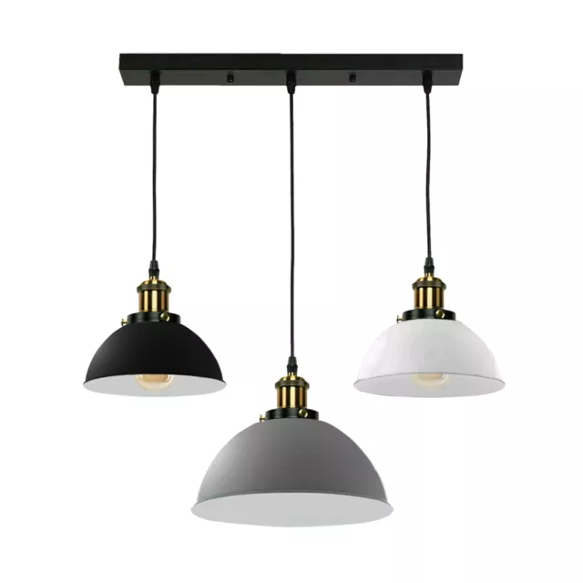 Industrial 3 Head Vintage Chandelier Retro Metal Lampshade Ceiling Pendant Light
