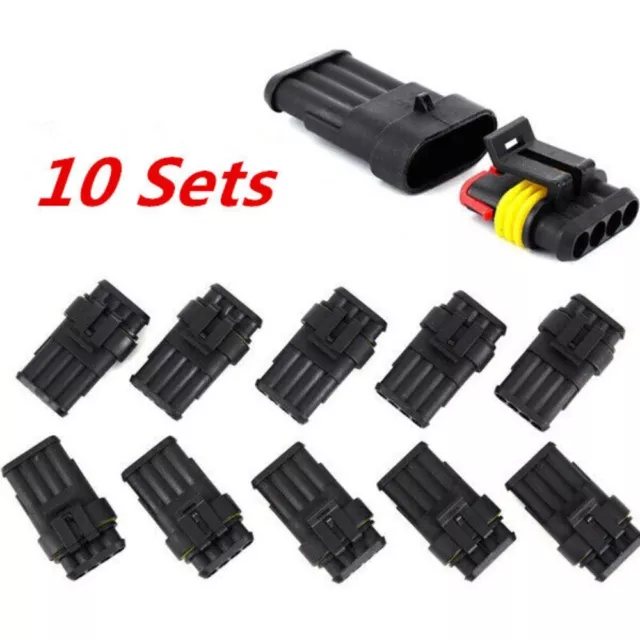 10Set Car 2 Pin Way Superseal Waterproof Electrical Terminal Wire Connector Plug 2