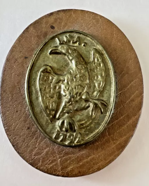 Vintage Wilton Cast Iron Fireman's Insurance Plaque Medallion Eagle INA 1792