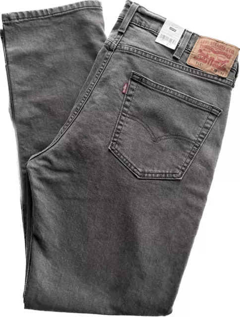 Levi's Men's 511 Warm Slim Fit Stretch Jeans 42x32 Gray $70