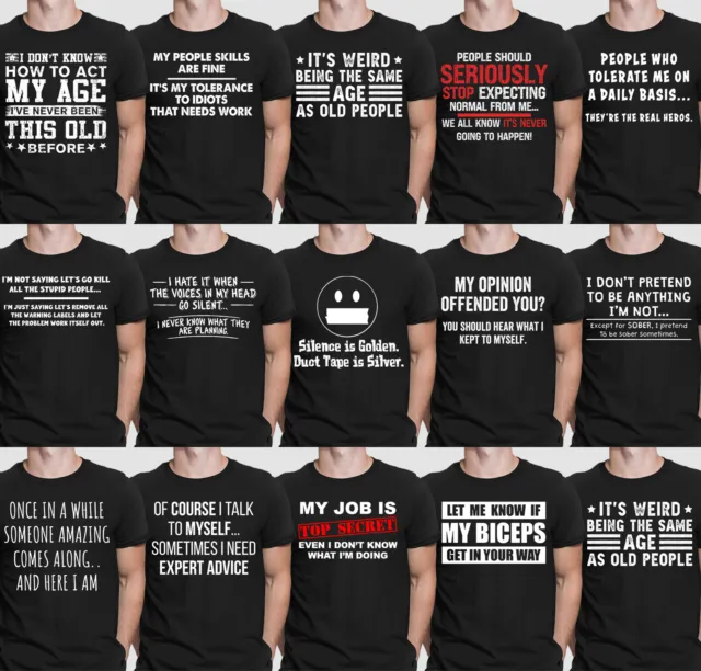 Funny Sarcastic Slogan Humour Sarcasm Joke Meme Novelty Mens T-Shirts Top #DNE