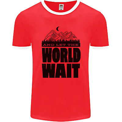 Mountain World Wait Hiking Trekking Walking Mens Ringer T-Shirt FotL