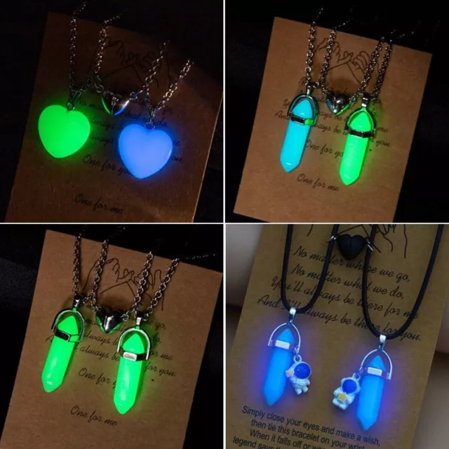 Natural Stone Glow In The Dark Luminous Pendant Necklace Women Friendship  Gift